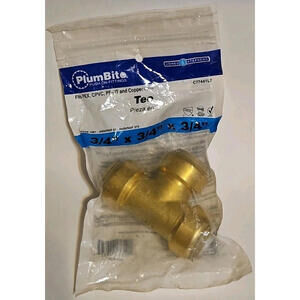 Jones Stephens Plumbite Push on Tee C77441LF EPDM-Oring Brass 200 psi 40°-140°F